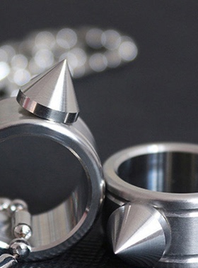 喜唐美丽悦户外防身钨钢304不锈钢戒指防卫扳指破窗器迷你工具1