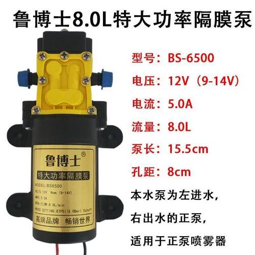 电动喷雾器水泵12V大功率高压智能泵小水泵电机电动喷雾器配件