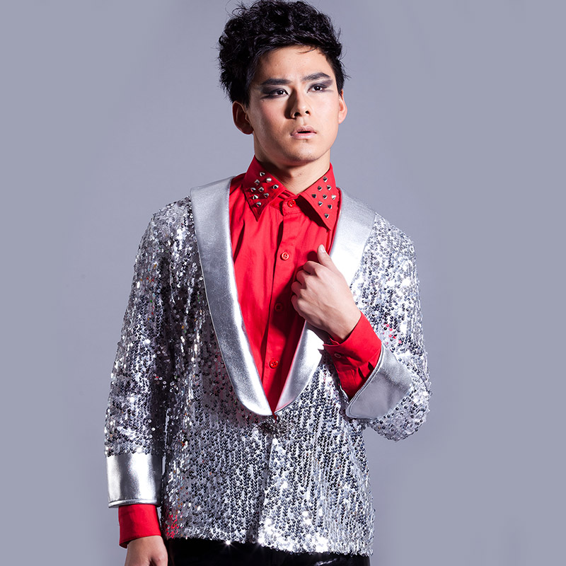 演出服男歌手亮片夜店舞台西装图片