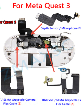 适用于Meta quest 3深度感应器RGB VST SLMA灰度摄像头送话器排线