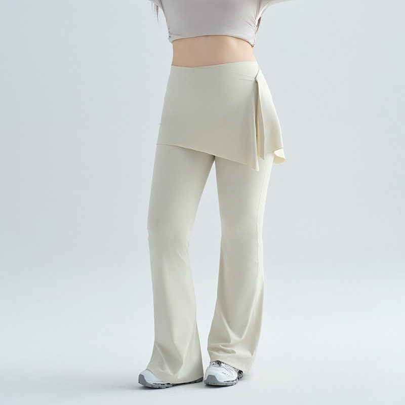 米杏鲨鱼裤女外穿春夏大码打底裤薄款瑜伽假两件胖mm微喇2025新款