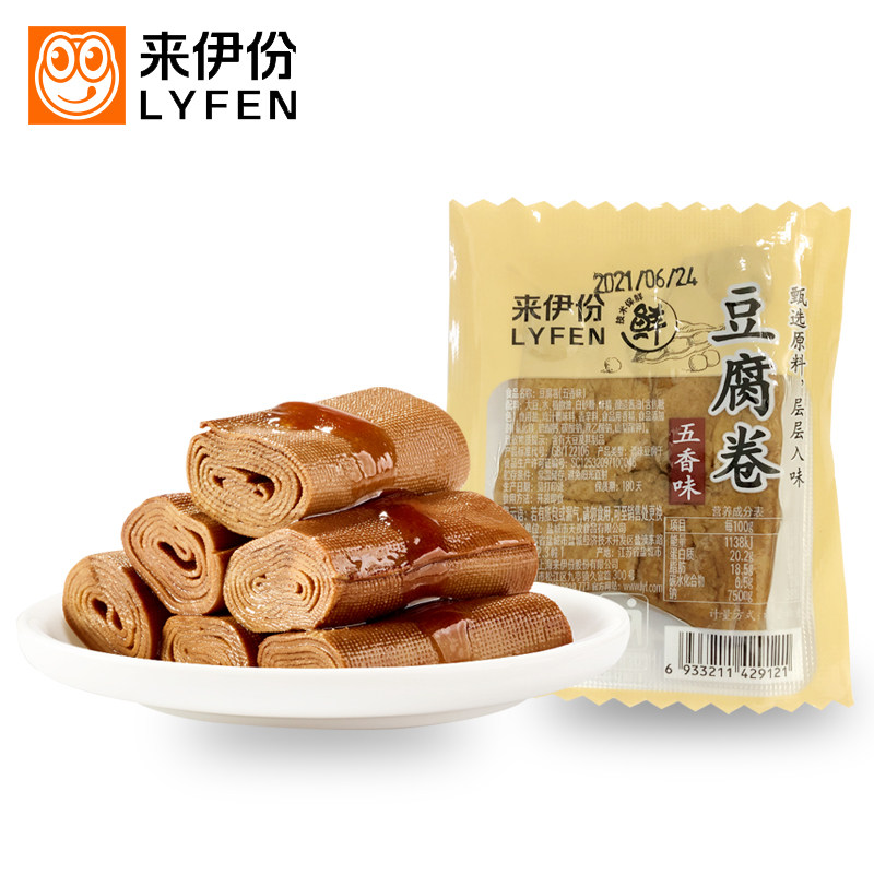来伊份豆腐卷500g休闲零食素鸡豆腐干豆制品特产新鲜小包散装小吃