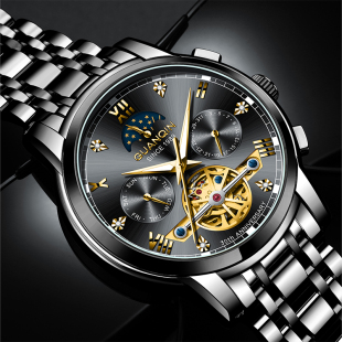 名牌腕表 潮流商务简约精钢带正品 冠琴手表男款 全自动机械表男士