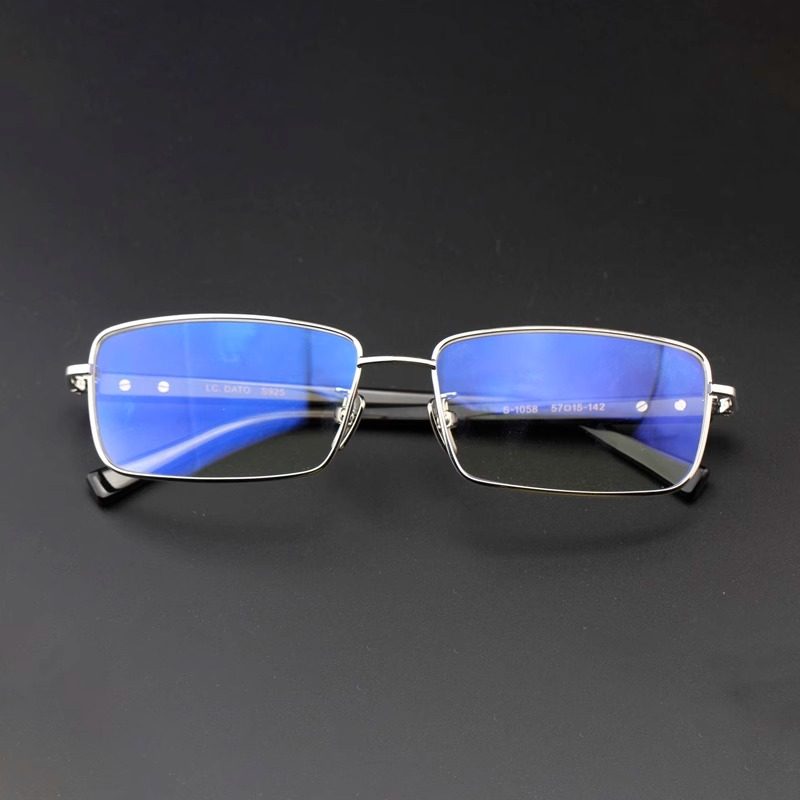 925银框牛角腿镜框可配近视镜片防蓝光变色片定制现货方框S-1058,ZIPPO/瑞士军刀/眼镜,定制成品光学镜,淘宝优惠券,粉丝福利购,淘宝优惠卷