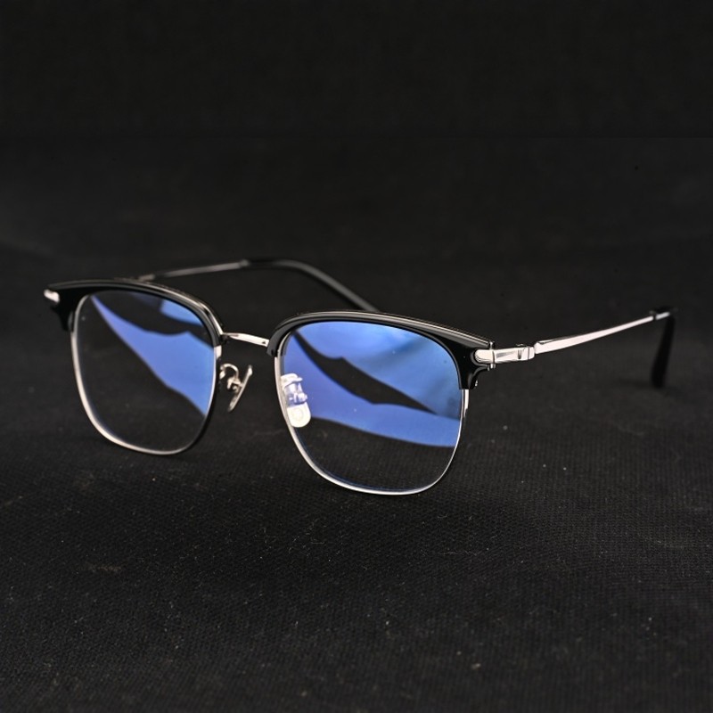 时尚潮流超轻钛金属复古商务近视方框高度数蓝光男士眼镜眉框6617