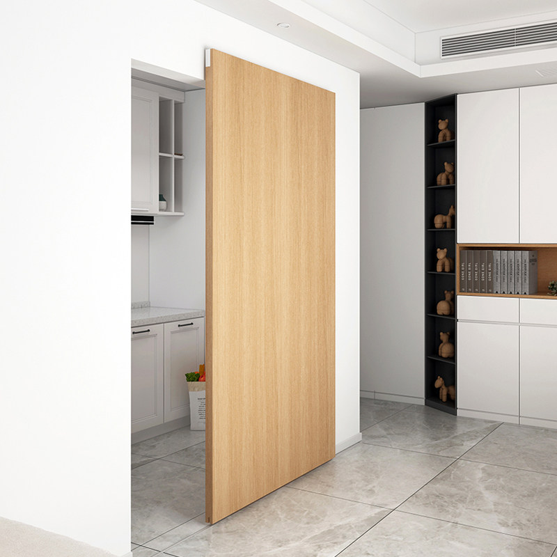 幽灵门谷仓门无轨道带阻尼多层实木免漆门推拉隐形门烤漆门巴士门