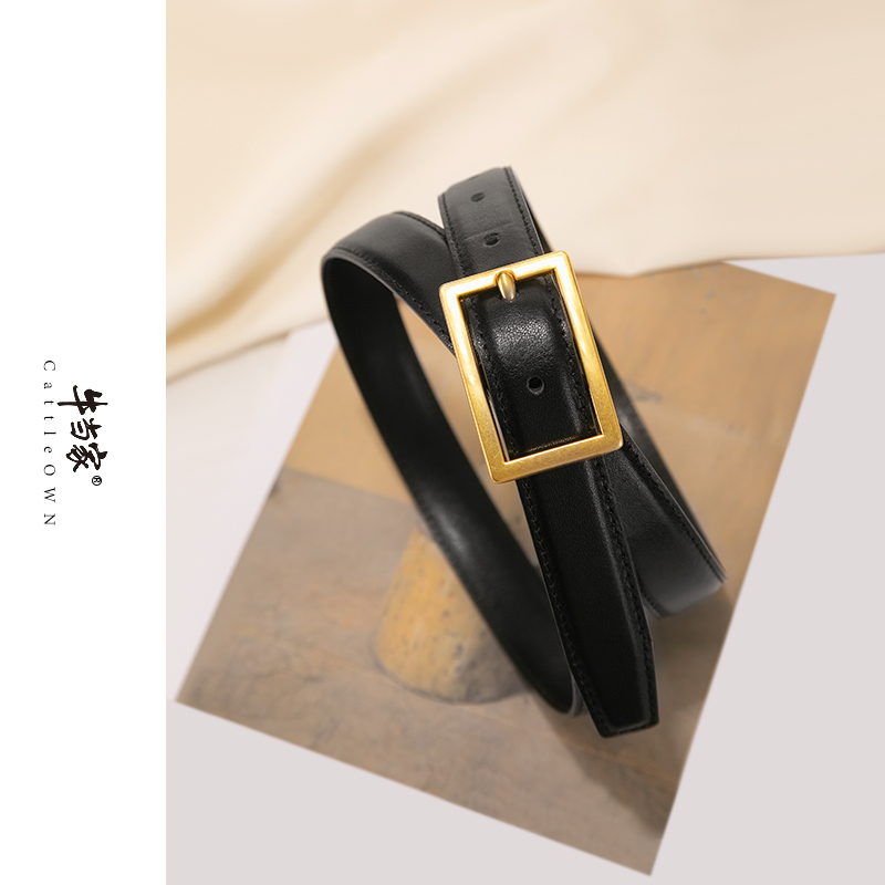 牛当家女士牛皮针扣腰带