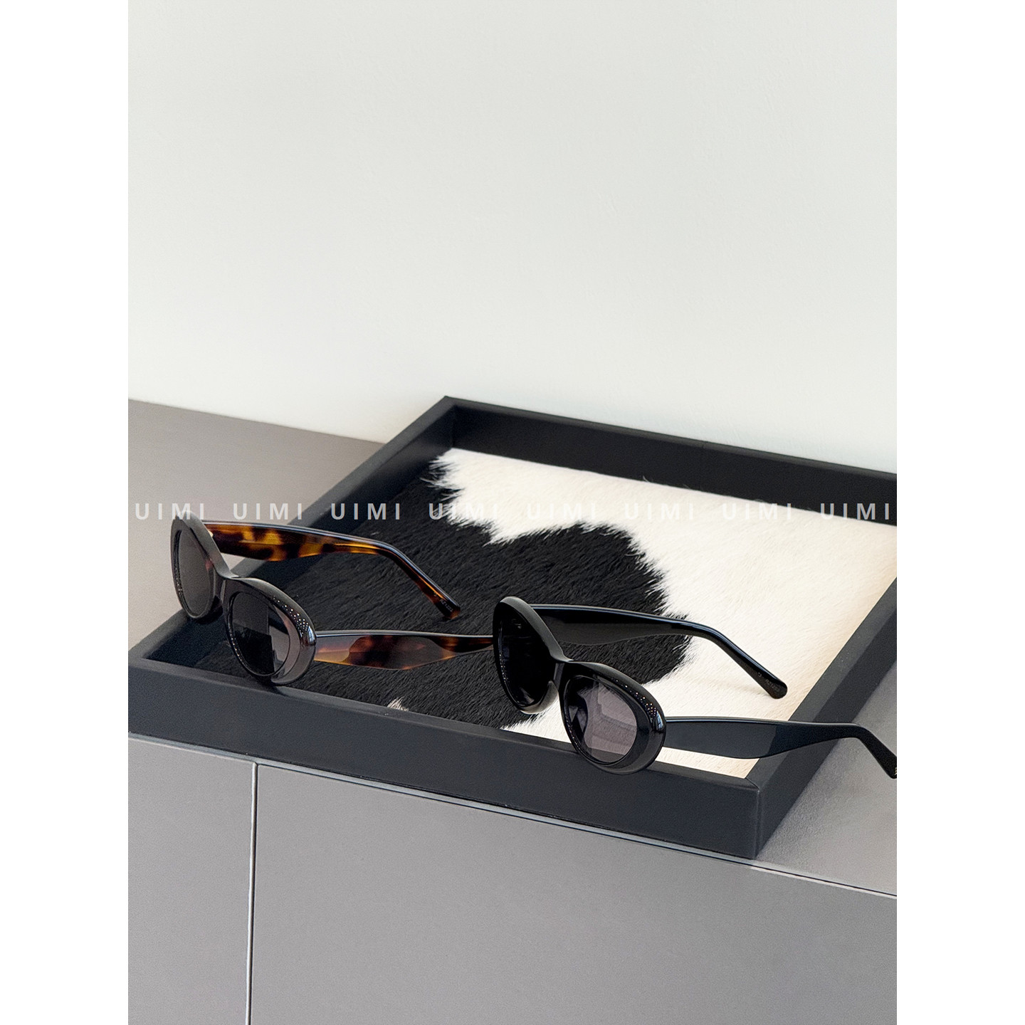 UIMI/书卷气与时髦感并存！26ss 复古猫眼椭圆形墨镜太阳眼镜 女