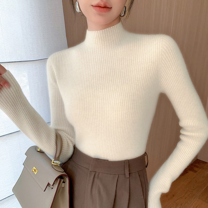 一线成衣半高领山羊绒女秋冬加厚