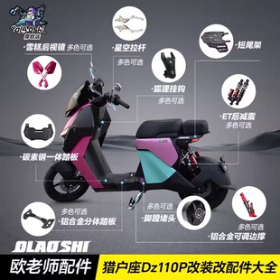 老师九号猎户座DZ110MK2铝合金脚踏板后视镜边撑堵头挂钩改装套装