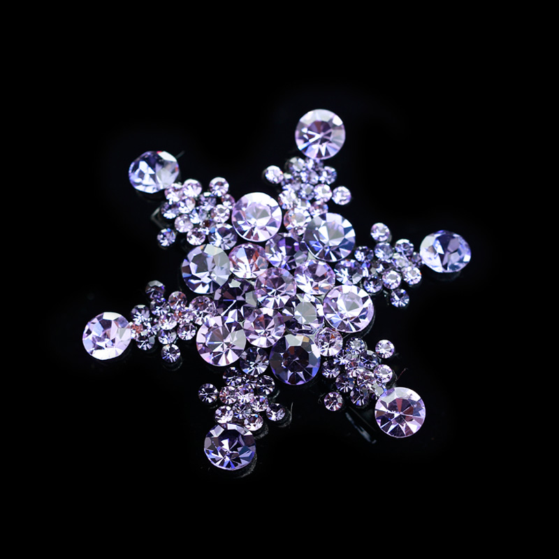 雪花简约百搭鸭嘴满钻顶边夹发饰