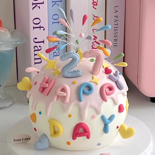 软陶礼花彩色字母跨年快乐