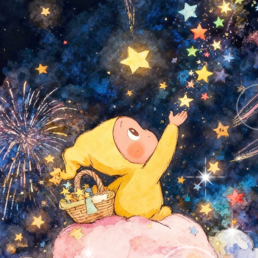 彩虹烘焙馆网红蛋糕装饰摆件星星人吹泡泡礼物玩具新品手办生日