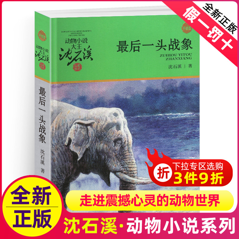 最后一头战象沈石溪正版小学四年级五年级全集全套书浙江少年儿童出版社非注音版完整版动物小说大王品藏书系课外阅读经典书目 书籍/杂志/报纸 儿童文学 原图主图