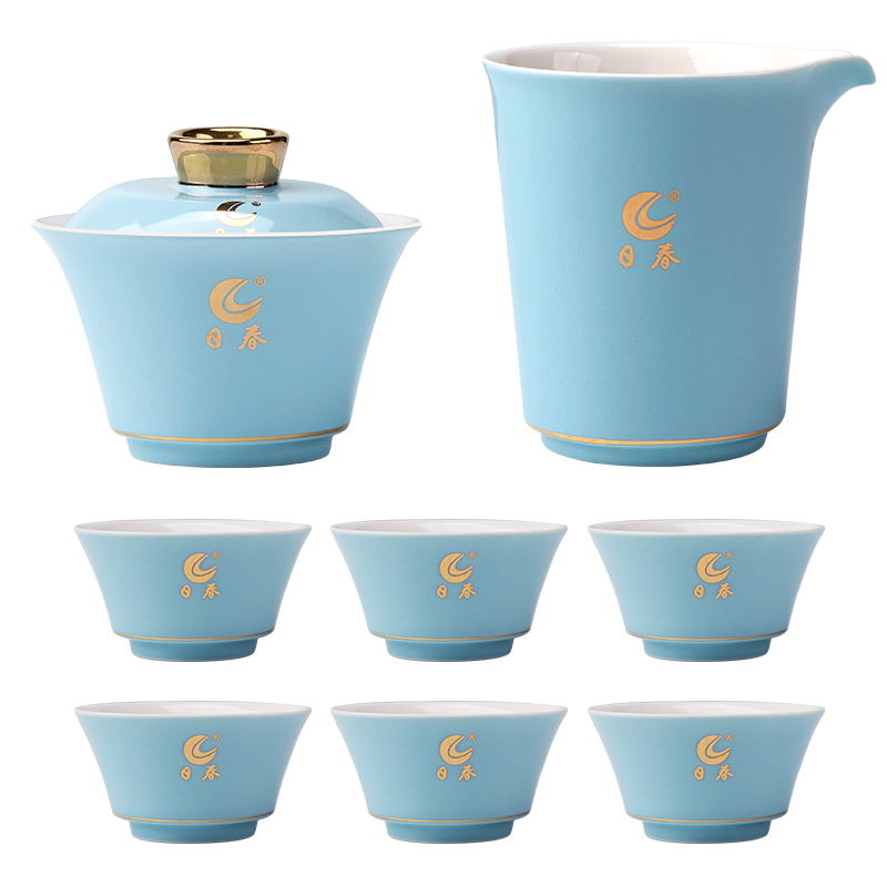 日春茶叶茶具套装印象冬宫茶具蓝天鹅白天鹅茶具铁观音岩茶通用