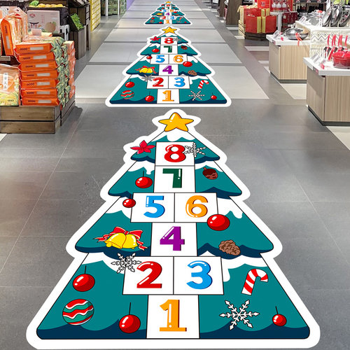 圣诞节装饰品地贴圣诞树幼儿园