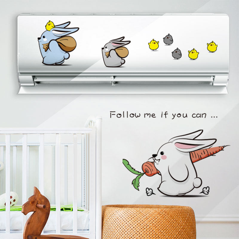 空调粘贴画挂式贴膜翻新贴纸卧室自粘卡通创意个性动漫墙贴装饰画
