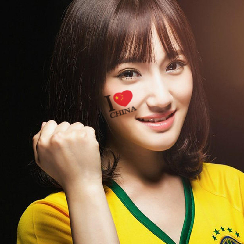 爱心纹身贴 脸贴国庆脸贴中国脸贴球迷纹身贴环保贴