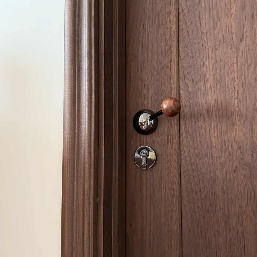 moooi「一瓣」原创设计静音磁吸锁室内门锁黑胡桃木中古风门把手,基础建材,机械门锁,淘宝优惠券,粉丝福利购,淘宝优惠卷