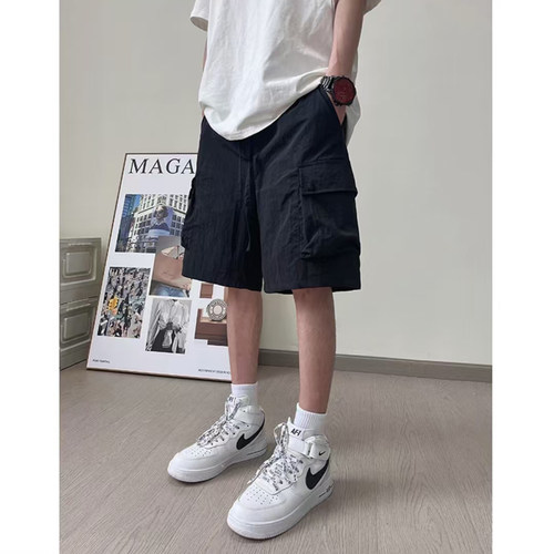 12820【满两件包邮】2026夏季新款青少年港风工装速干裤男女短裤