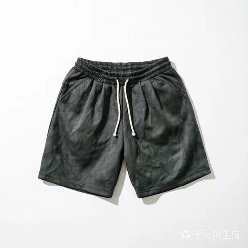 Z1353【满两件包邮】2026夏季新款青少年港风仿麂皮宽松运动短裤