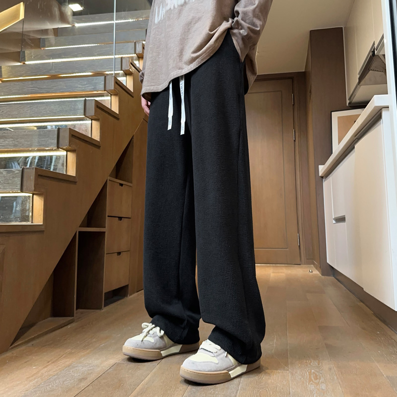 【满两件包邮】2025秋冬新款青少年港风休闲裤子潮牌直筒裤拖地裤
