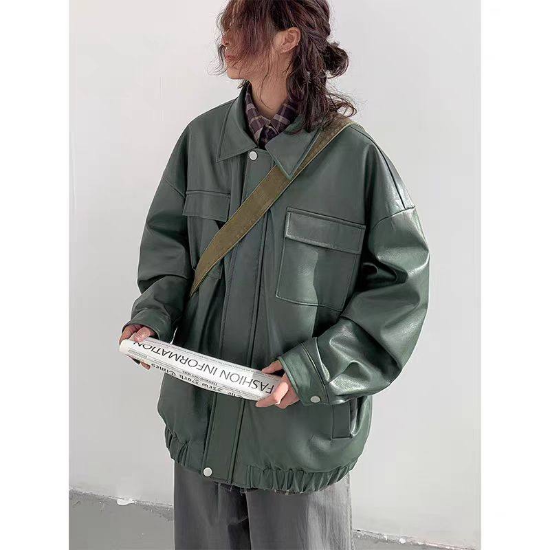 【满两件包邮】2026春季新款青少年港风没事潮牌pu皮夹克宽松外套,男装,夹克,淘宝优惠券,粉丝福利购,淘宝优惠卷