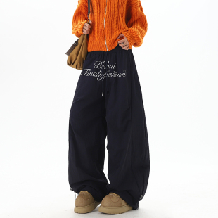 满两件 青少年港风印花加绒弯刀裤 包邮 新款 阔腿休闲裤 2025冬季