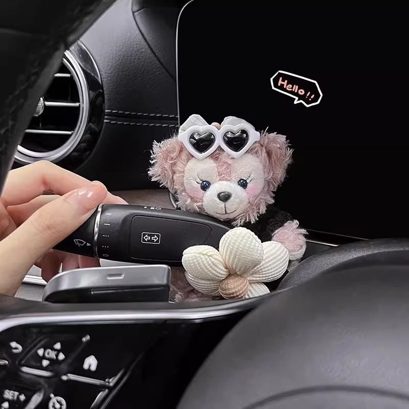 2025新款雪莉玫车载怀挡装饰汽车转向灯雨刮器女玩偶公仔内饰摆件