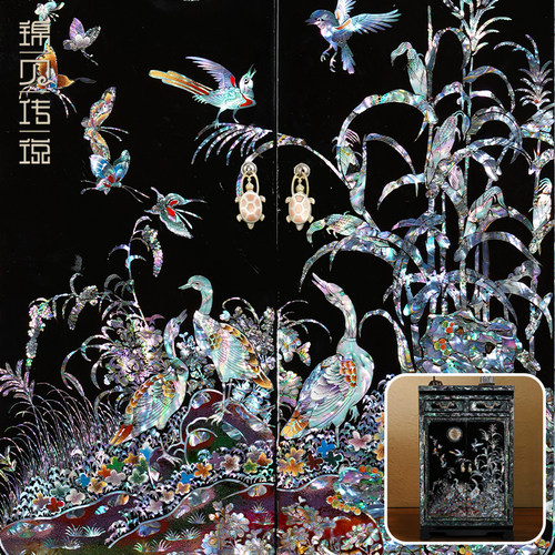 锦贝传说新中式螺钿木质收纳柜