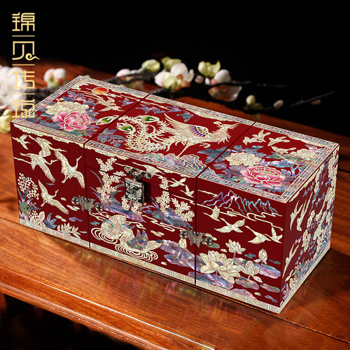 锦贝传说首饰盒螺钿漆器饰品收纳