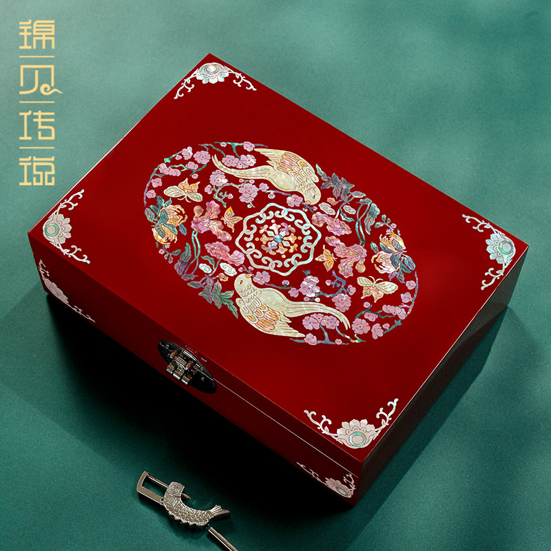 锦贝传说螺钿喜结连理礼金盒图片