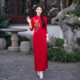红色敬酒服新娘旗袍2025春秋款 结婚七分袖 外嫁女回娘家喜婆婆旗袍