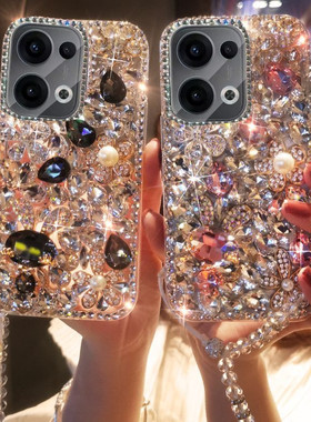 适用于OPPOReno13pro手机壳reno12/11/10/9/8/7高档满钻A5Pro带水钻A3PROA58A97奢华女款Reno13软壳a2x全包5G