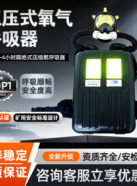 正压式氧气呼吸器RHZYN240消防认证救援4小时隔绝式压缩氧呼吸器