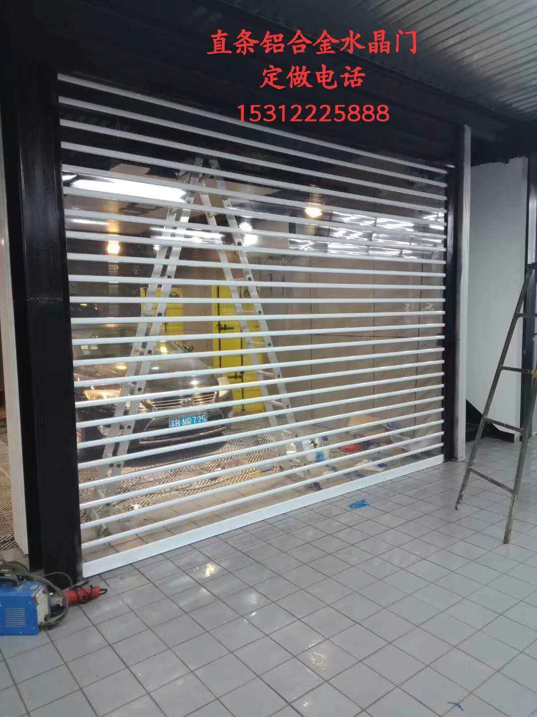 商场专用直条铝合金水晶门室内车间水晶门推拉水晶门无锡水晶门