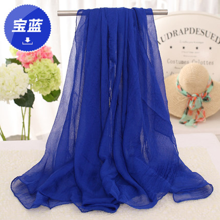 夏季纯色防晒丝巾海边沙滩巾长款春秋披肩女纱巾围巾秋冬季大雪纺