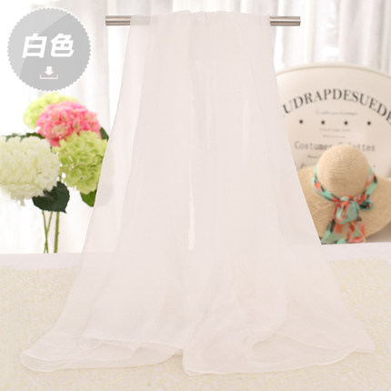 夏季纯色防晒丝巾海边沙滩巾长款春秋披肩女纱巾围巾秋冬季大雪纺