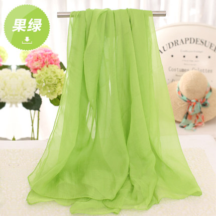 夏季纯色防晒丝巾海边沙滩巾长款春秋披肩女纱巾围巾秋冬季大雪纺