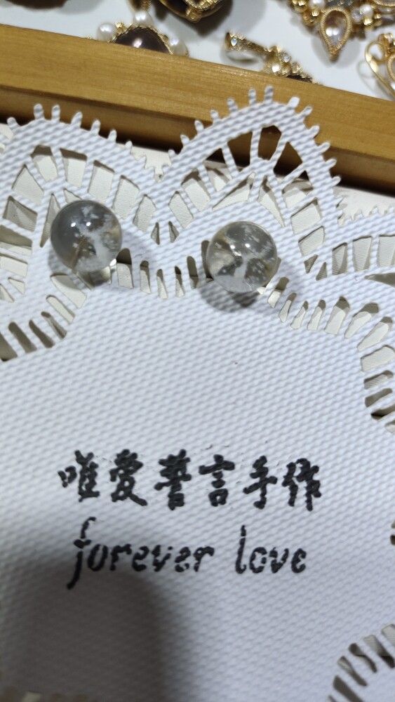 28白水晶一鹿有你纯银耳钉可配套项链