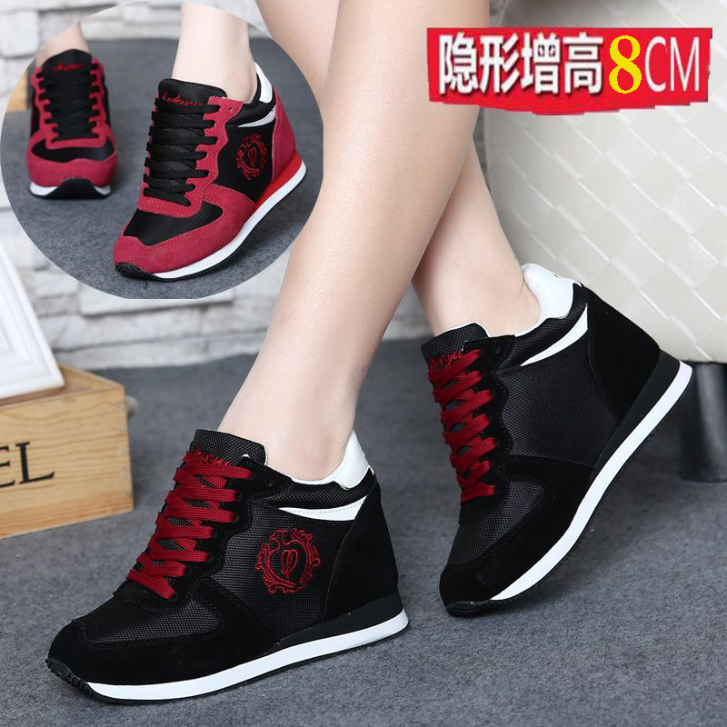 2025秋冬韩版隐形内增高女鞋8厘米休闲鞋春秋低帮优雅时尚百搭鞋