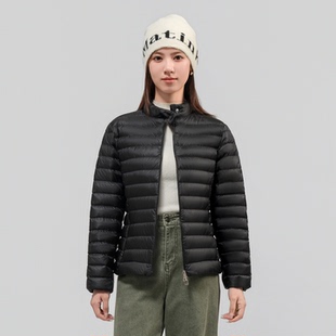 90鹅绒轻薄立领羽绒服2025冬季新款三防修身排骨内胆女士短款外套