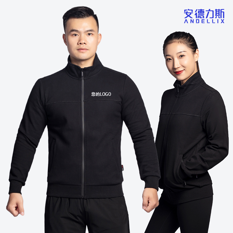 跑步运动拉链立领外套加绒保暖