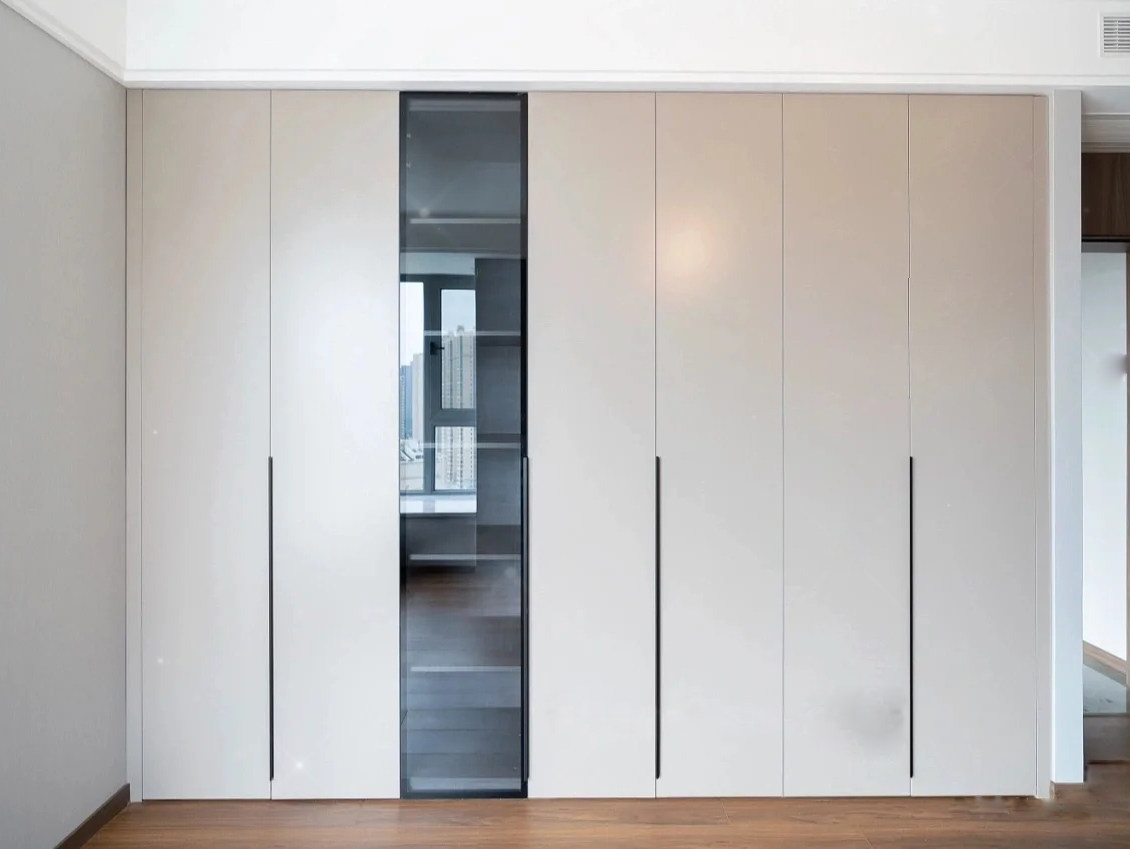 爱格板衣柜定制w1000白色木饰面纯色0甲醛无污染整装空间衣帽间