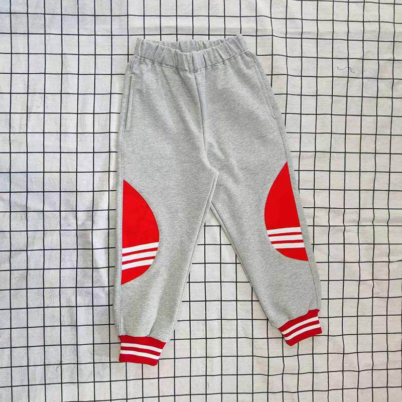 浅灰正红半圆三道白条红色两白条螺纹束脚运动校服裤秋冬加绒加厚