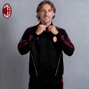 新款2025AC米兰外套夹克挡风长袖赛前训练服足球服透气运动服