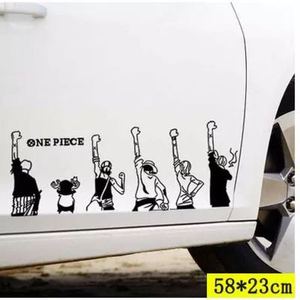 汽车装饰贴纸海贼王搞笑车贴划痕保险杠路飞动漫改装拉花车身贴纸