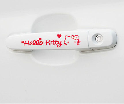 hellokitty KT猫 反光车贴 汽车贴纸 门把手 卡通个性改装饰拉花