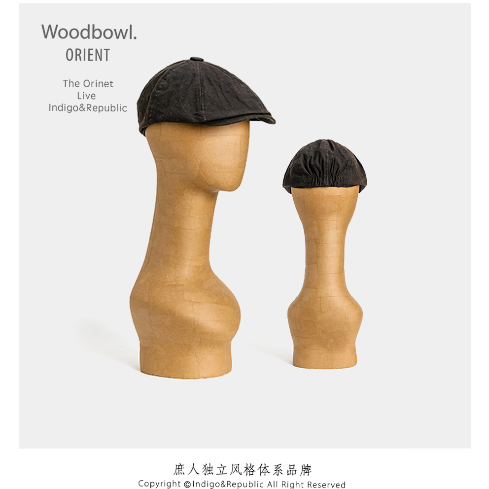 庶人传统柿染复古小众帽子