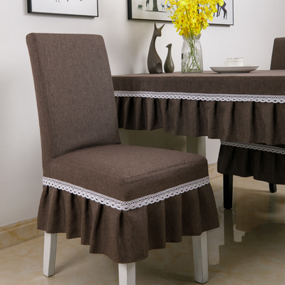 简约日式纯色餐桌布艺桌布家用连体椅子套罩桌套台布椅套椅垫一体